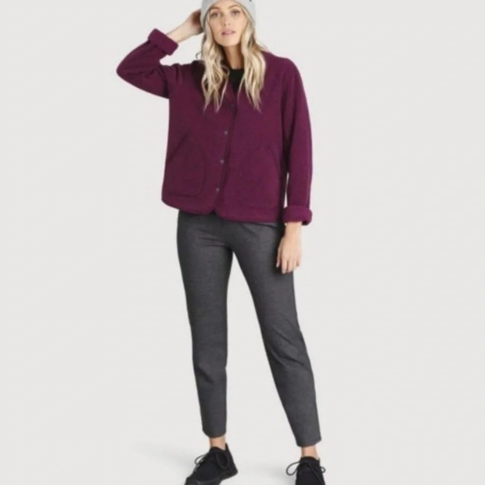 Kit and Ace Hygge Short Fleece Jacket Plum XS - Picture 2 of 8